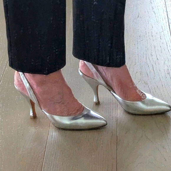 Manolo Blahnik Shoes - Manolo Blahnik Elegant Silver Women's Heels Size 38.5